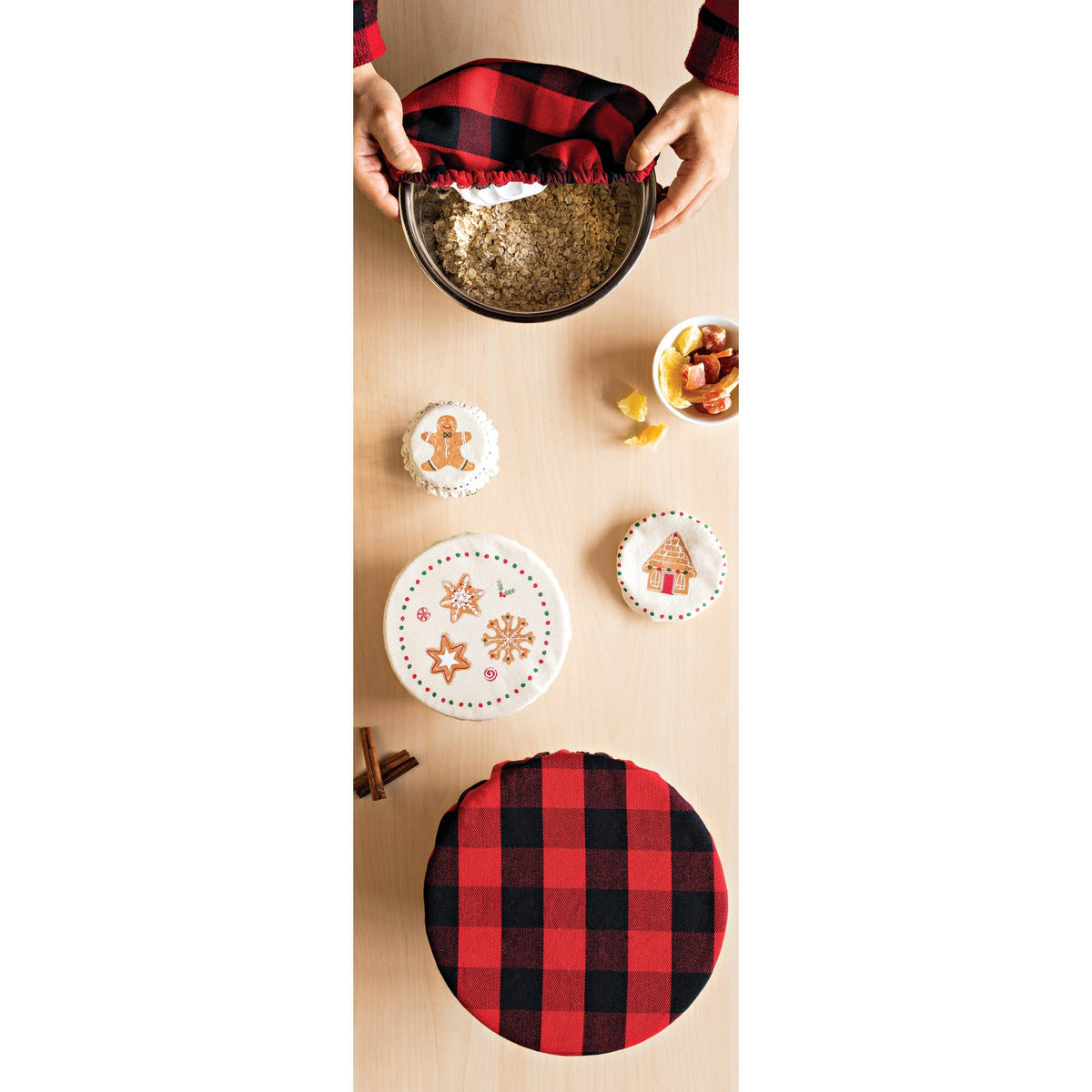 Red Buffalo Check Bowl Covers Set of 2