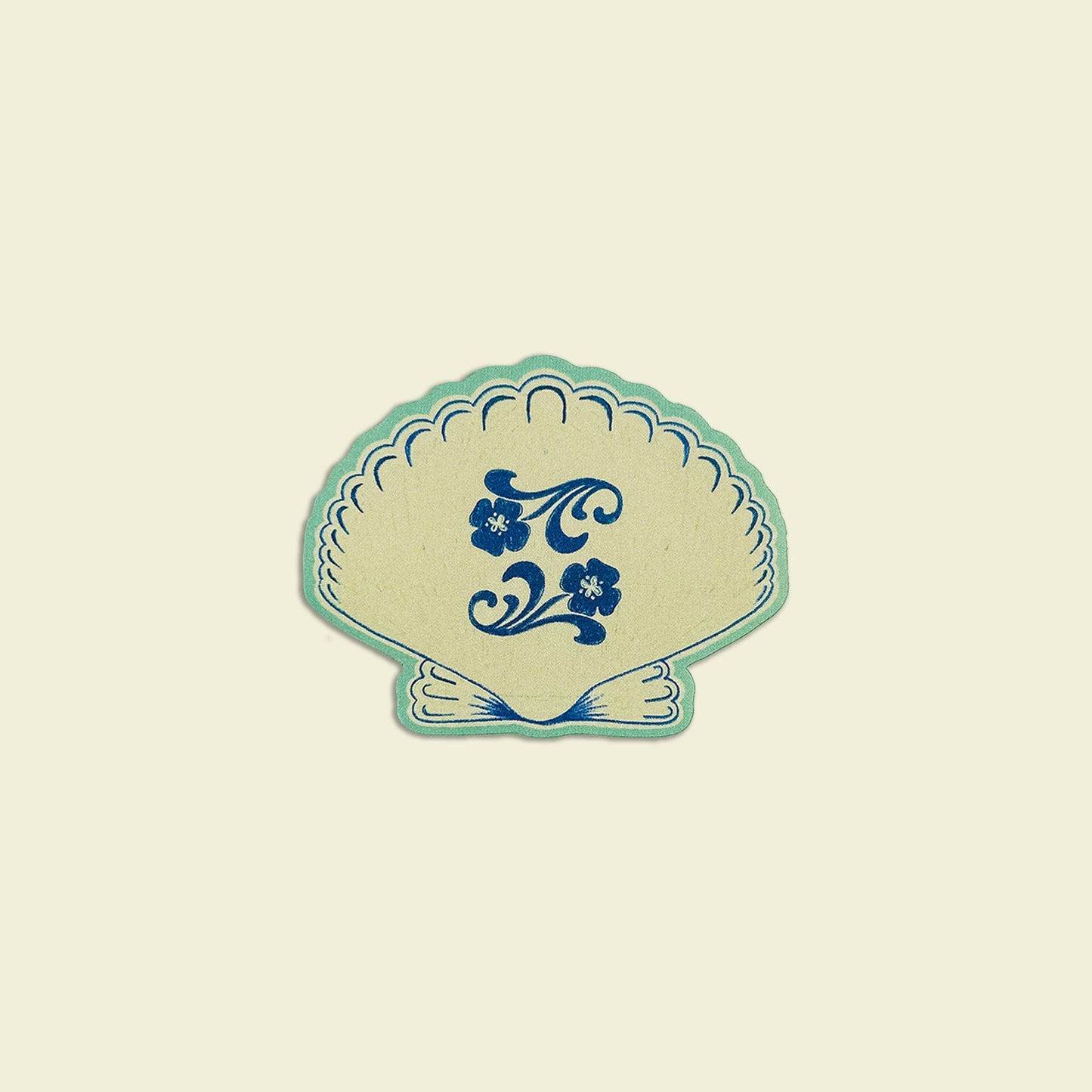 Vintage Floral Seashell Sticker