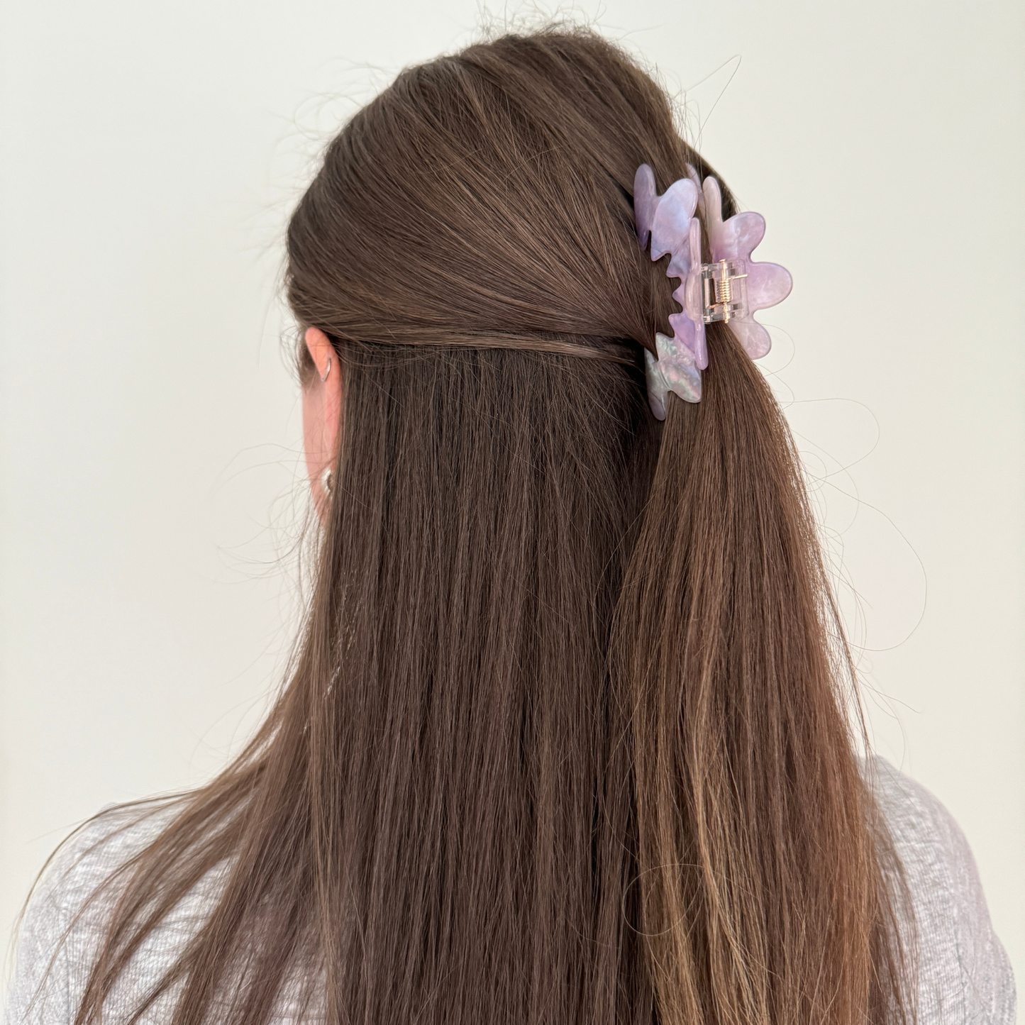 Noa Cellulose Acetate Heart Hair Claw Clip - Purple