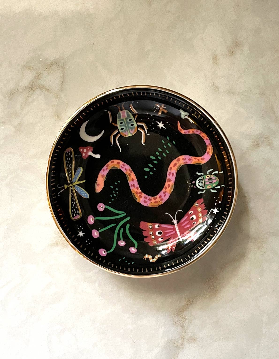 Midnight Garden Porcelain Trinket Dish