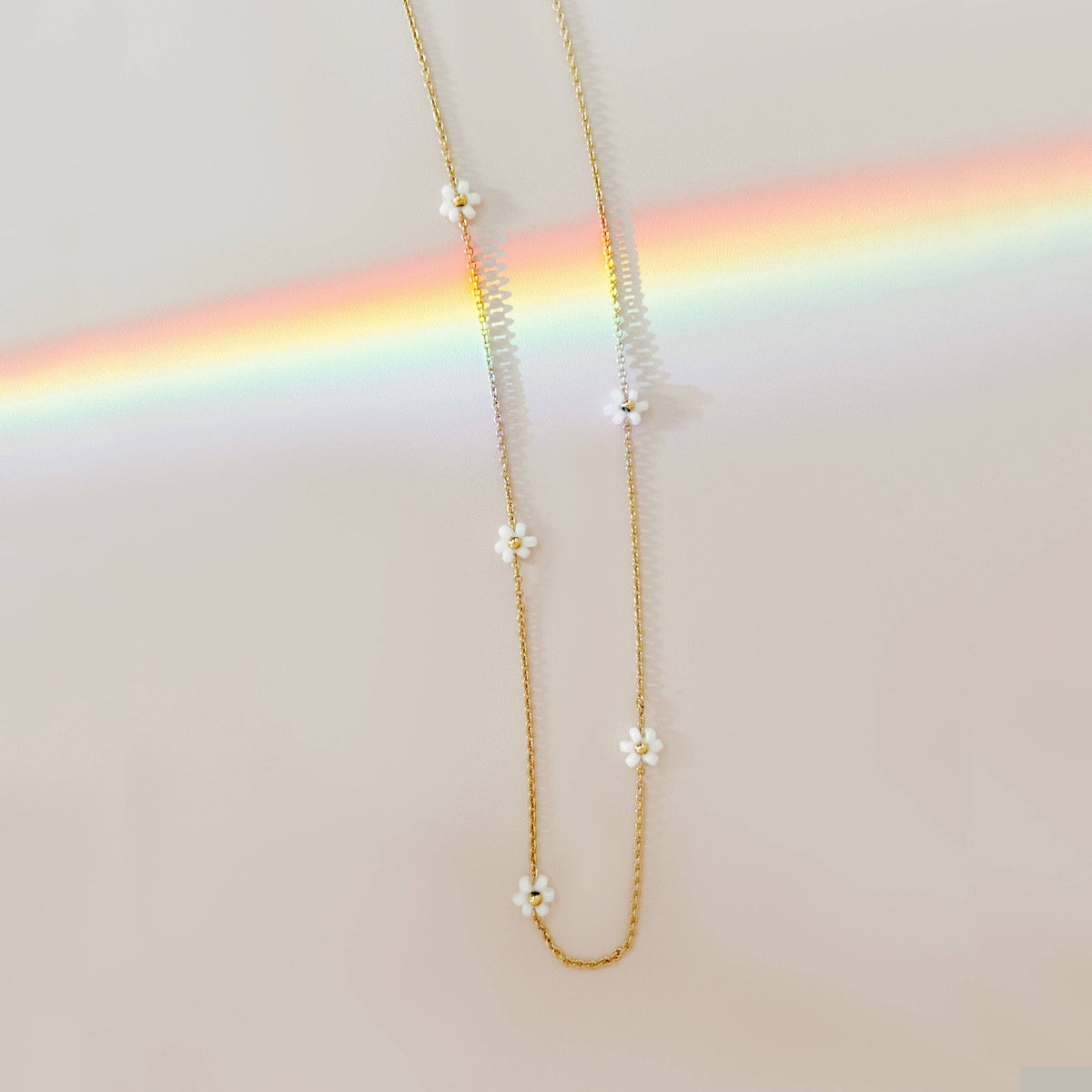 Sugar Blossom - Josey Necklace (White + Gold)