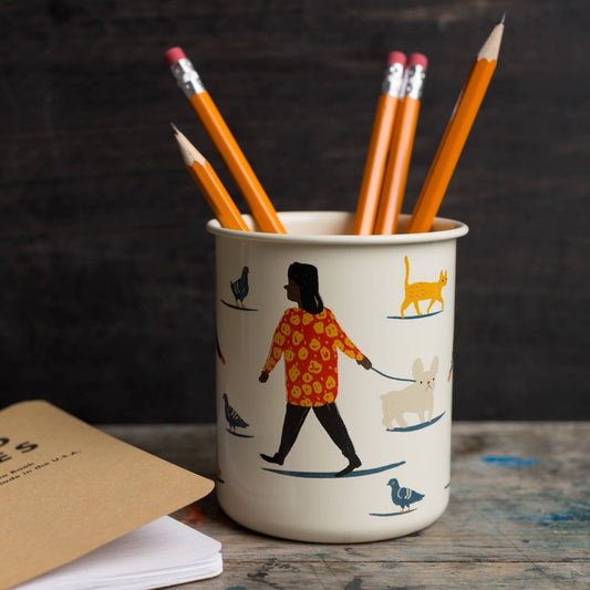 People Person Metal Pencil Cup, 3 x 4 inches