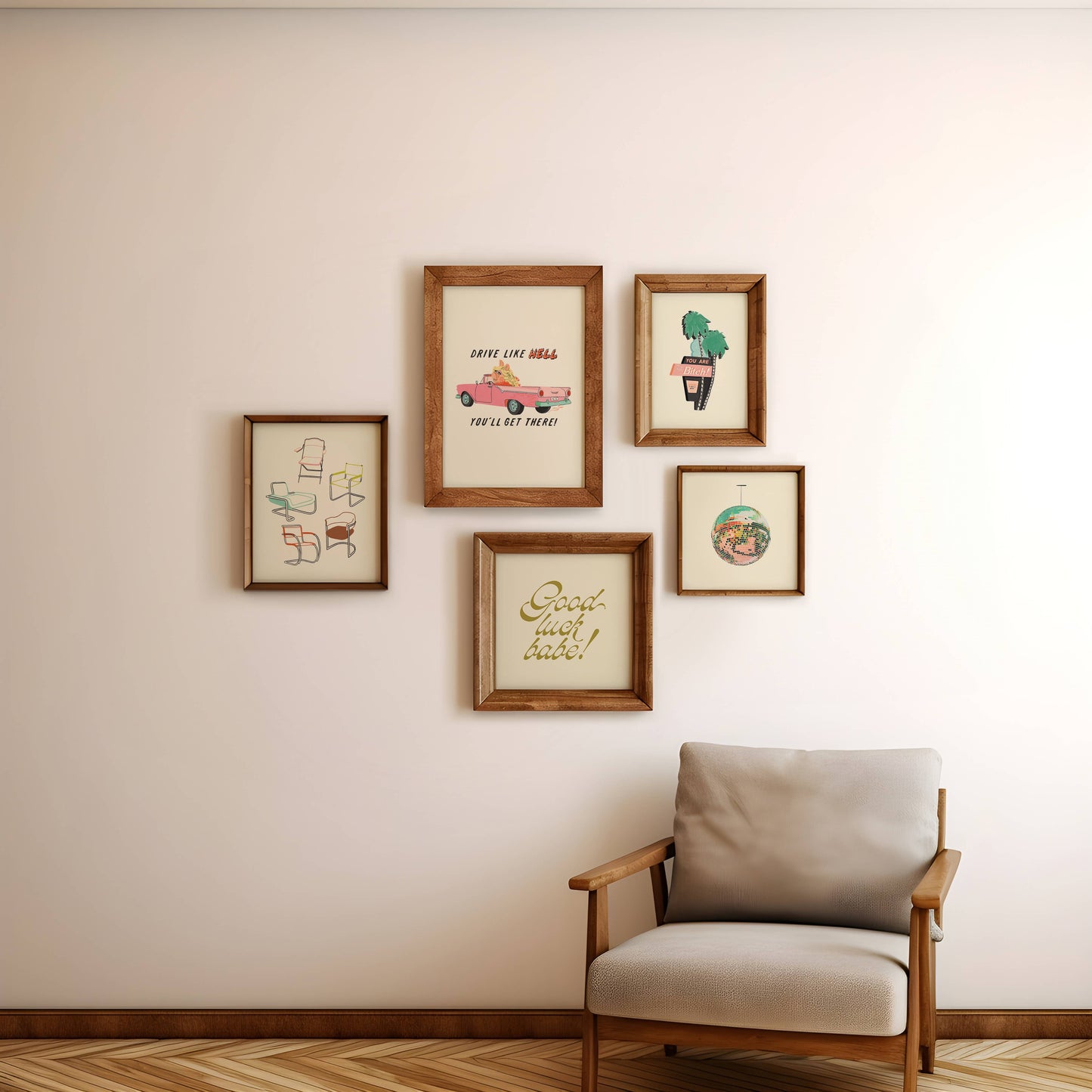 Mid Century Modern Chairs Art Print