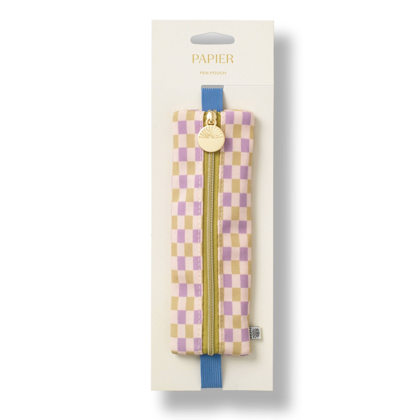 Checkered Elastic Pen Pouch