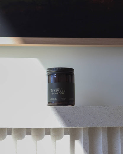 Teakwood + Tobacco - Coconut Wax 8oz Candle | Warm Comforting Woody