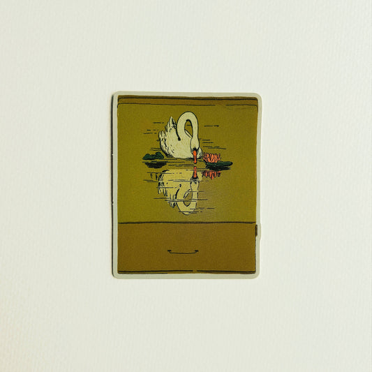 Vintage Swan Matchbook Sticker