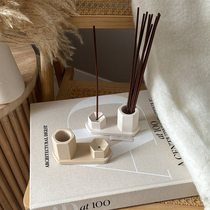 Hexagon Incense Stick Holder Set