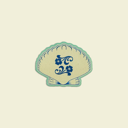 Vintage Floral Seashell Sticker