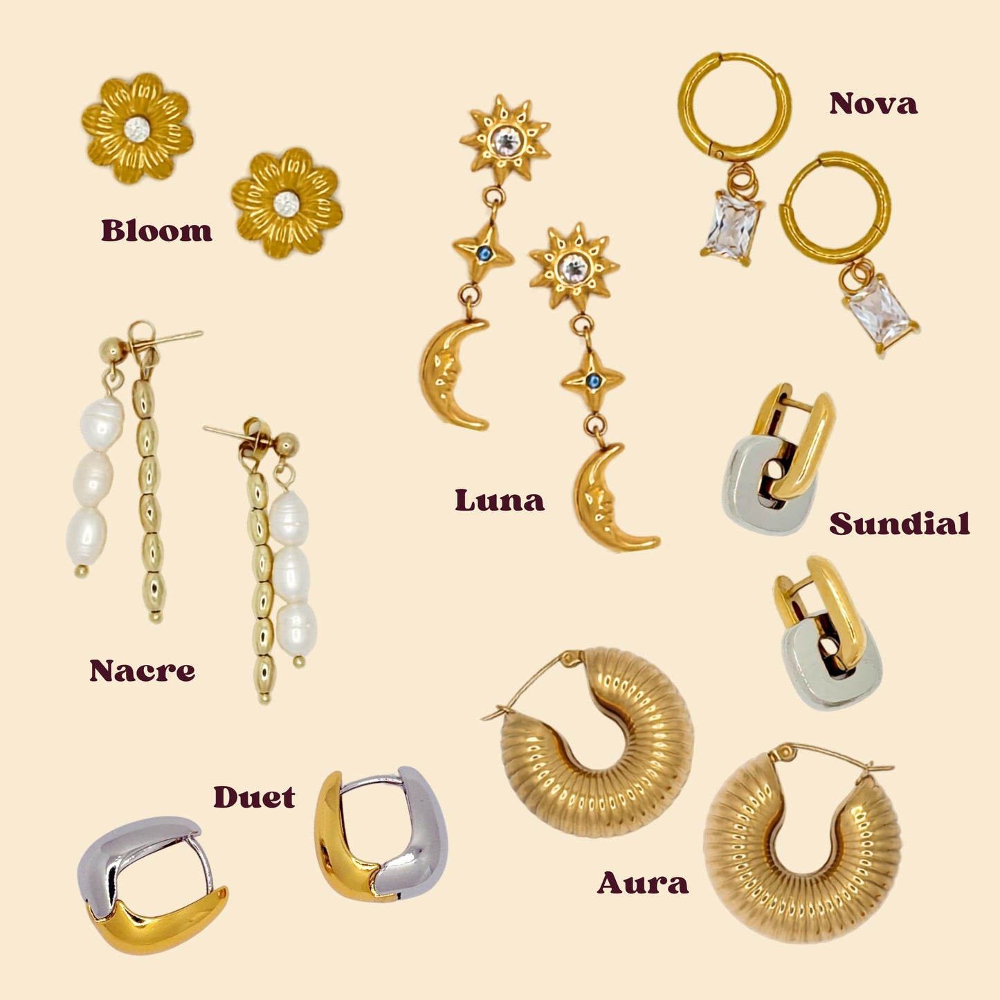 Sundial Hoop Earrings