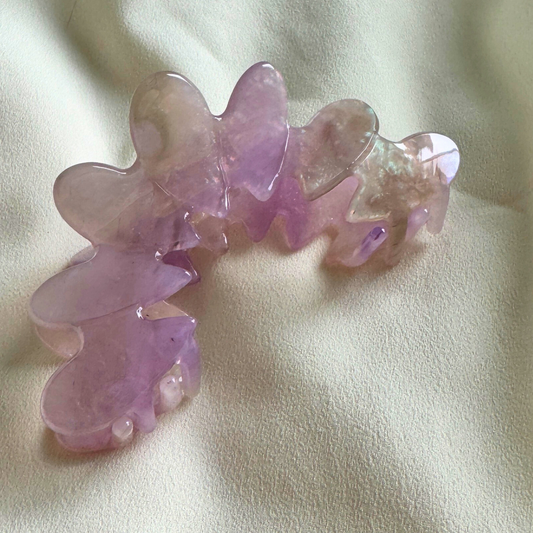 Noa Cellulose Acetate Heart Hair Claw Clip - Purple