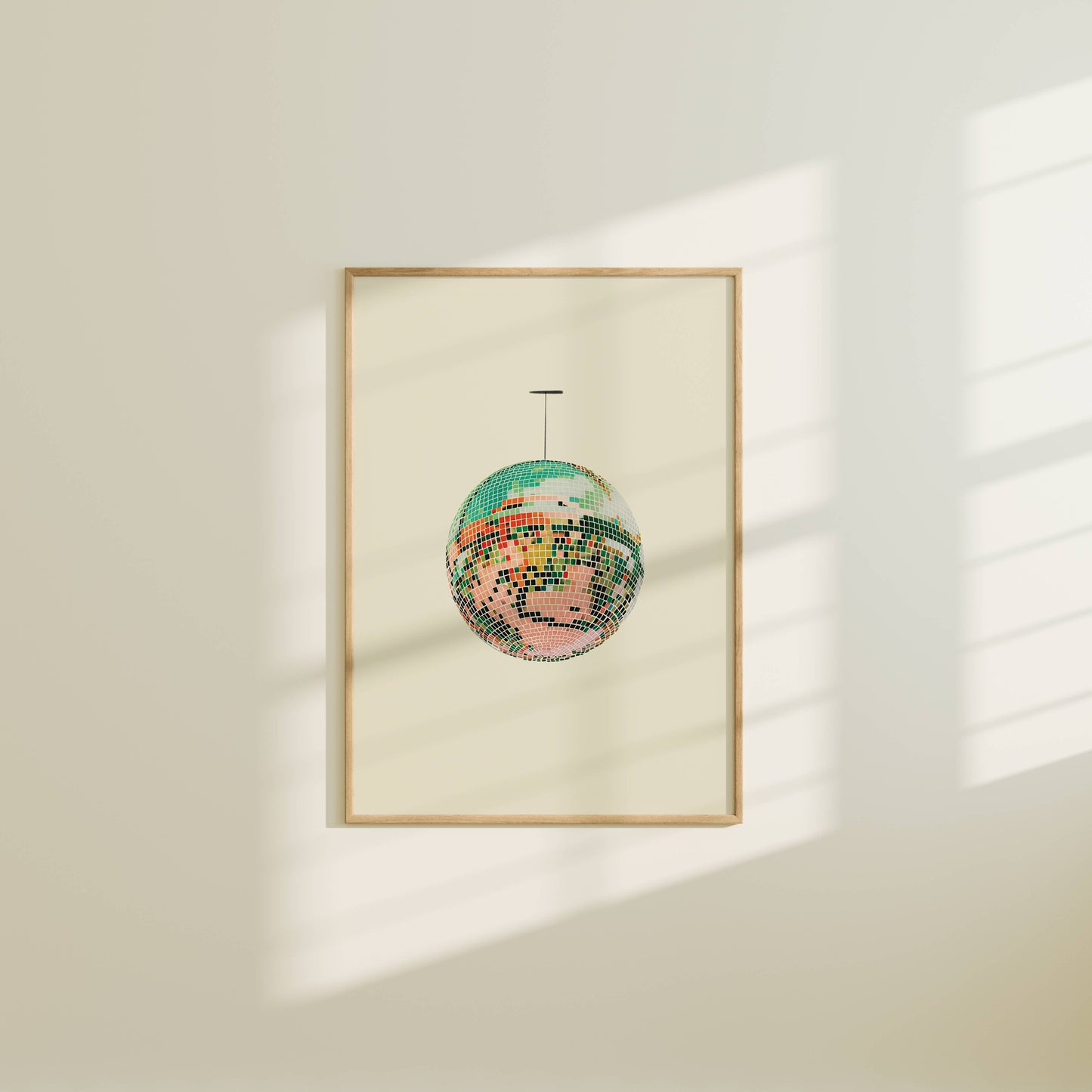 Retro Vintage Discoball/Mirrorball Art Print