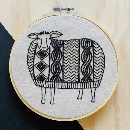 Sweater Weather Sheep Complete Embroidery Kit