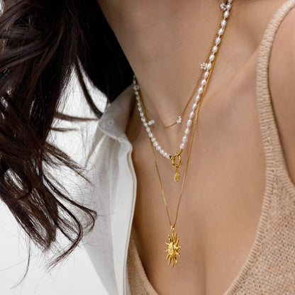 Sugar Blossom - Josey Necklace (White + Gold)