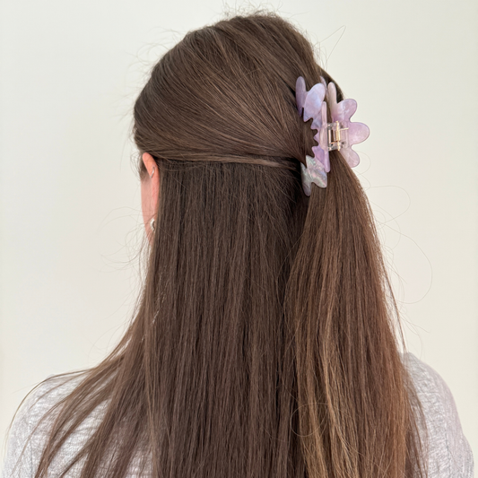 Noa Cellulose Acetate Heart Hair Claw Clip - Purple