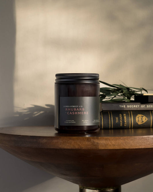 Rhubarb + Cashmere - Coconut Wax 8oz Candle | Fresh Fruit Creamy