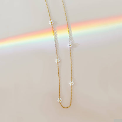 Sugar Blossom - Josey Necklace (White + Gold)