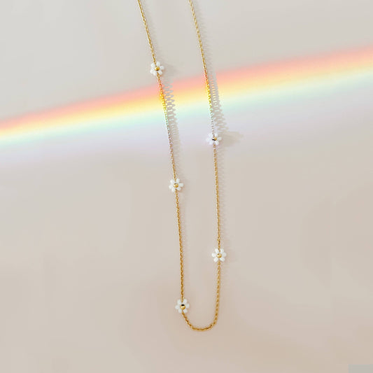 Sugar Blossom - Josey Necklace (White + Gold)