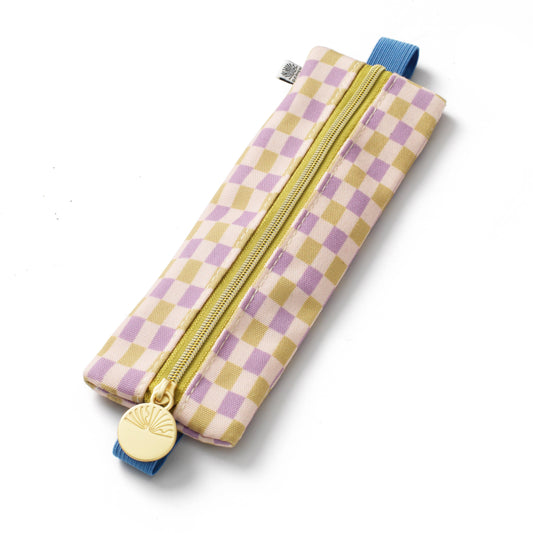 Checkered Elastic Pen Pouch