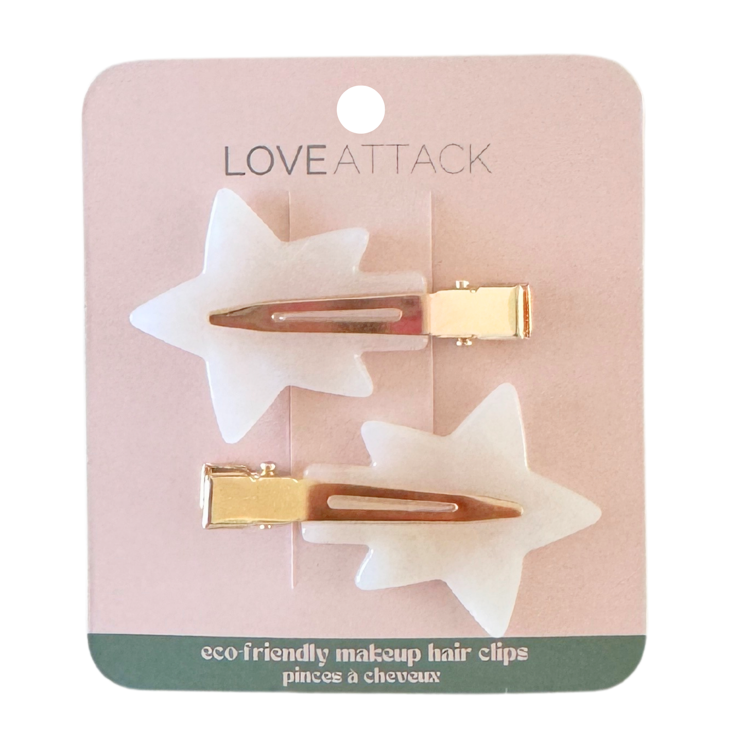 Eco-Friendly Cellulose Acetate Creaseless Hair Clips - Star
