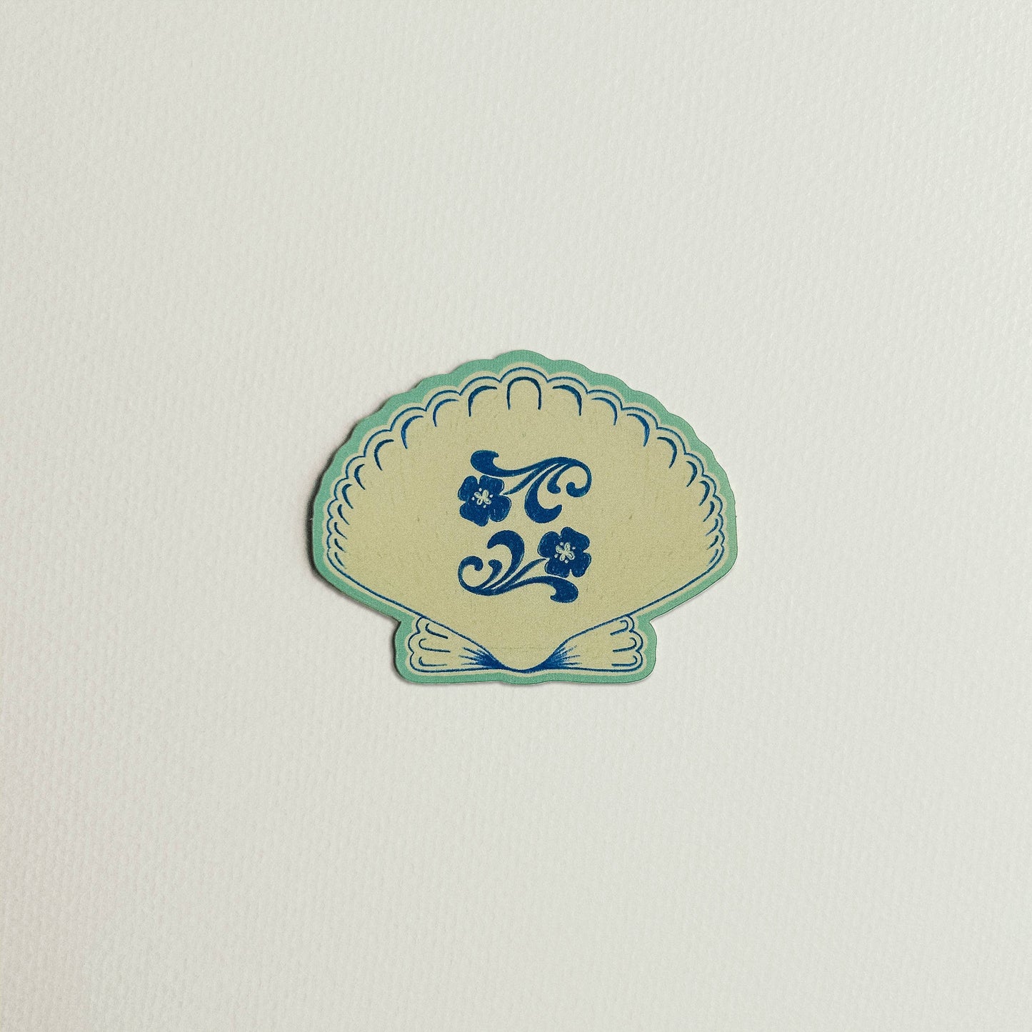 Vintage Floral Seashell Sticker