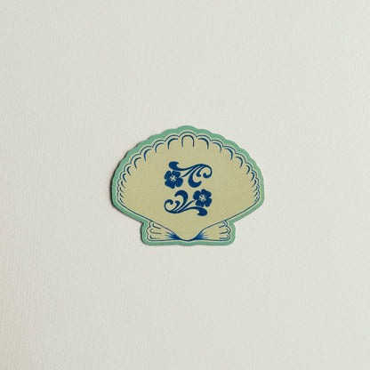 Vintage Floral Seashell Sticker