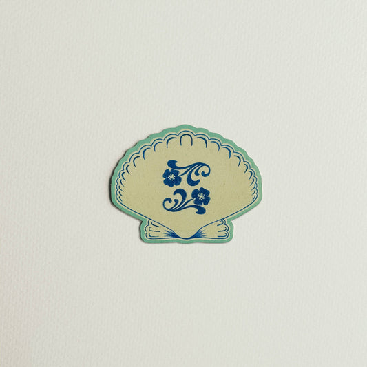 Vintage Floral Seashell Sticker