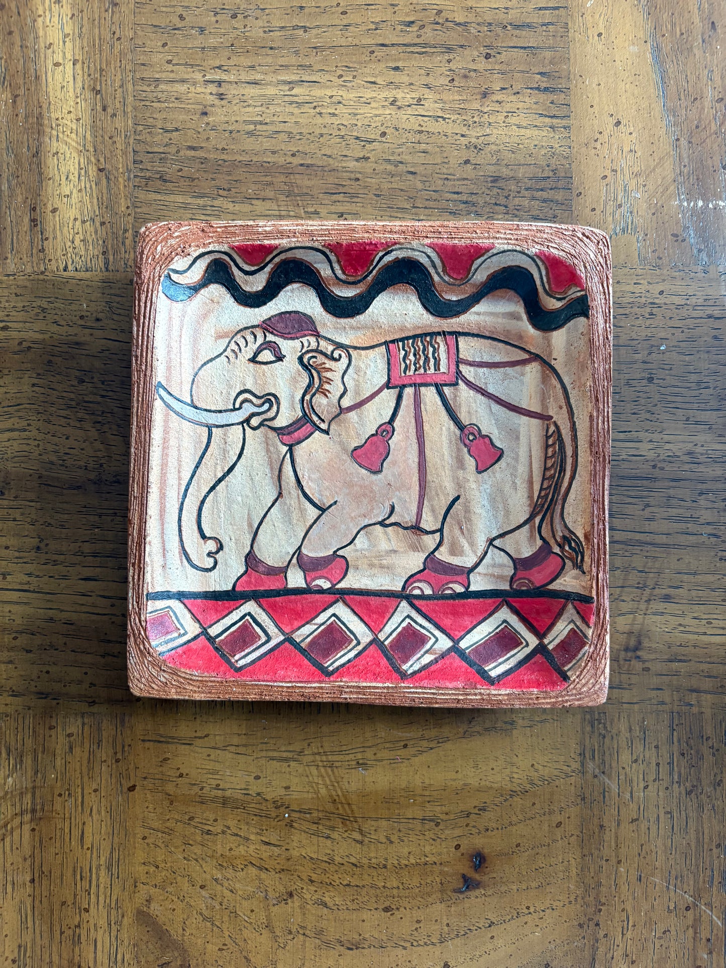 Terracotta Design Square - Elephant
