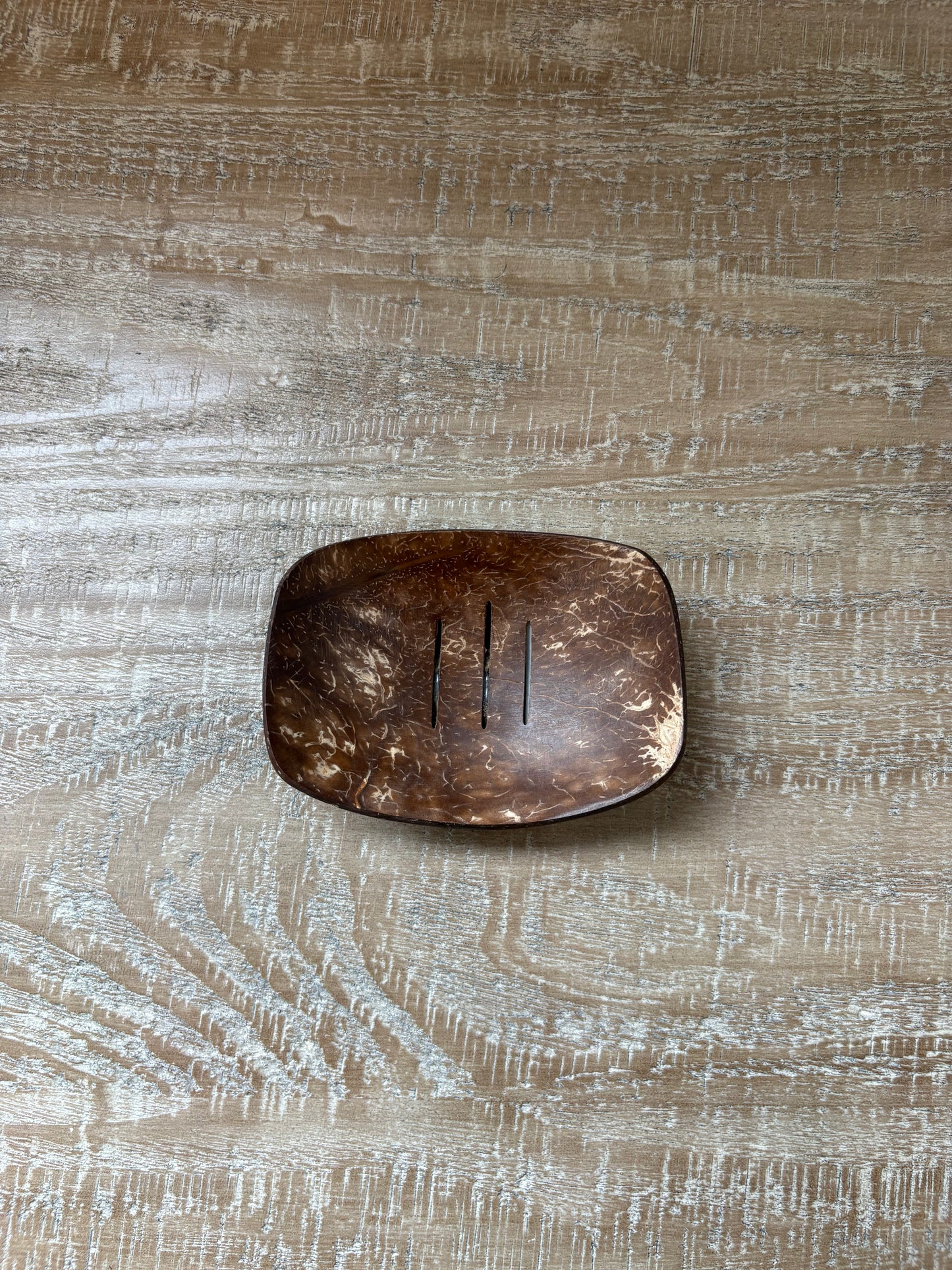 Handmade Coconut Shell Soap Dish w/ stand