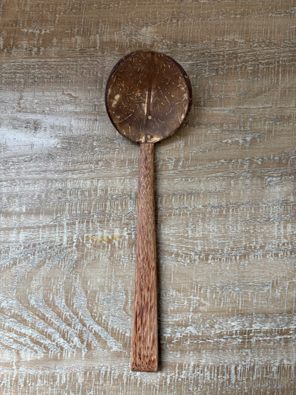 Handmade Coconut Shell Wooden Spoon (Large)