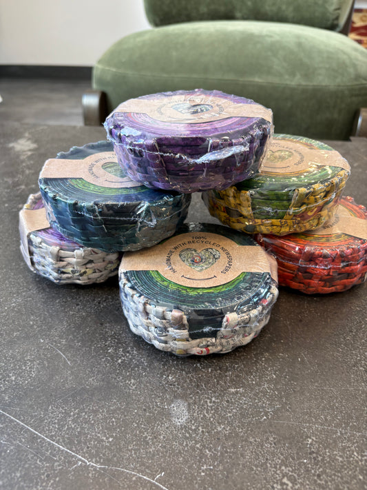 Recycled Newspaper Coaster Set