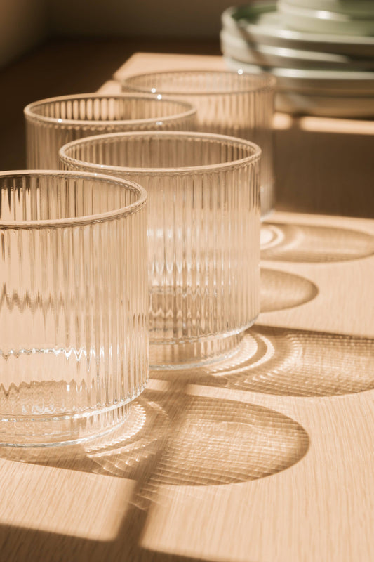 Short Ridged Glassware (set of 4)