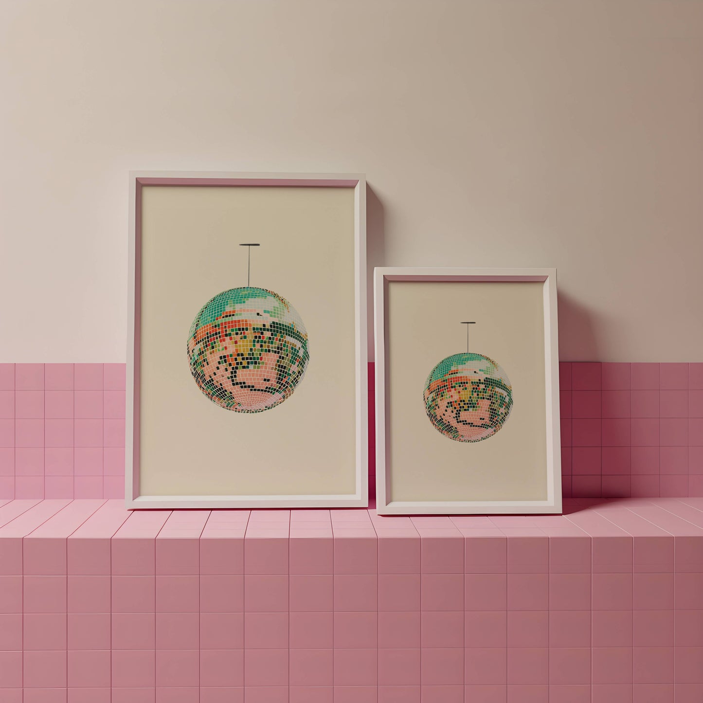 Retro Vintage Discoball/Mirrorball Art Print