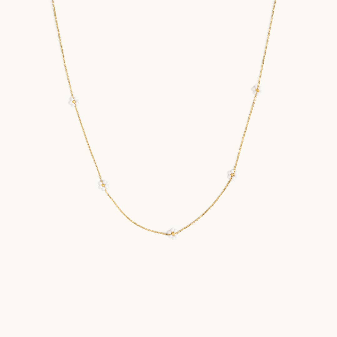 Sugar Blossom - Josey Necklace (White + Gold)