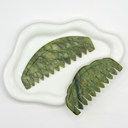 Jade Gua Sha Comb for Scalp and Neck
