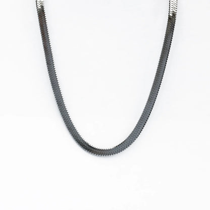 Focus Herringbone Chain Necklace - Silver
